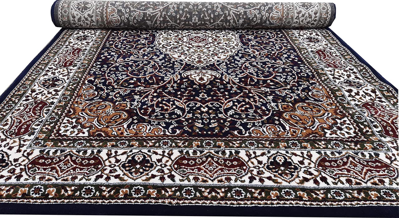 Black Color Kashmiri Persian Design Area Rug