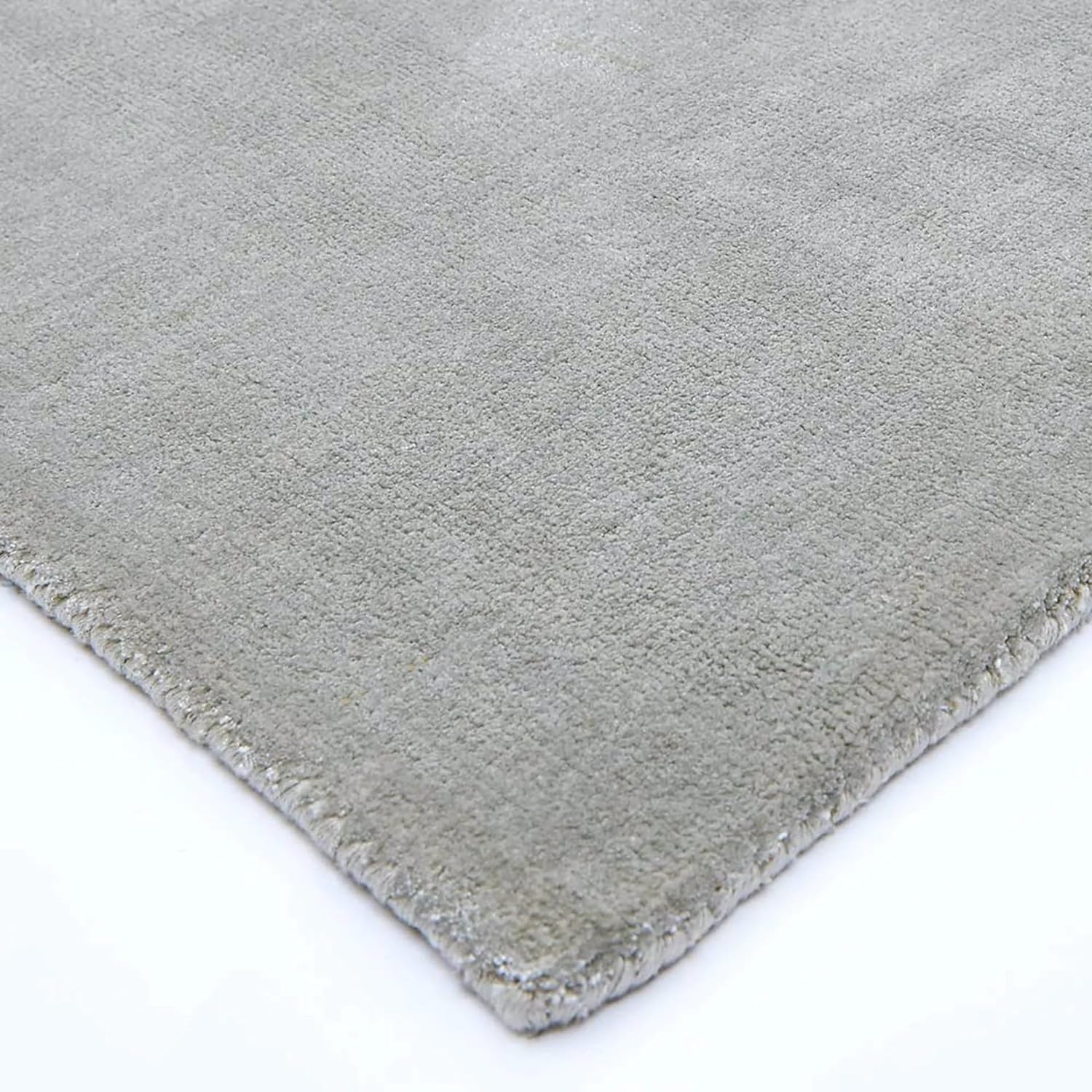 Silver Glow Fade Viscose Silk Hand-Tufted Rug