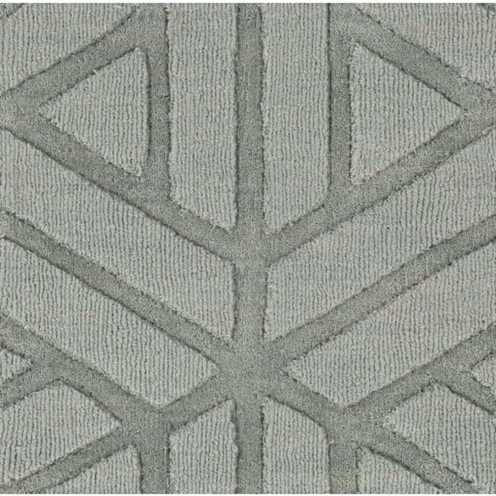 Grey Cut-Loop Hand-Tufted Wool Rug