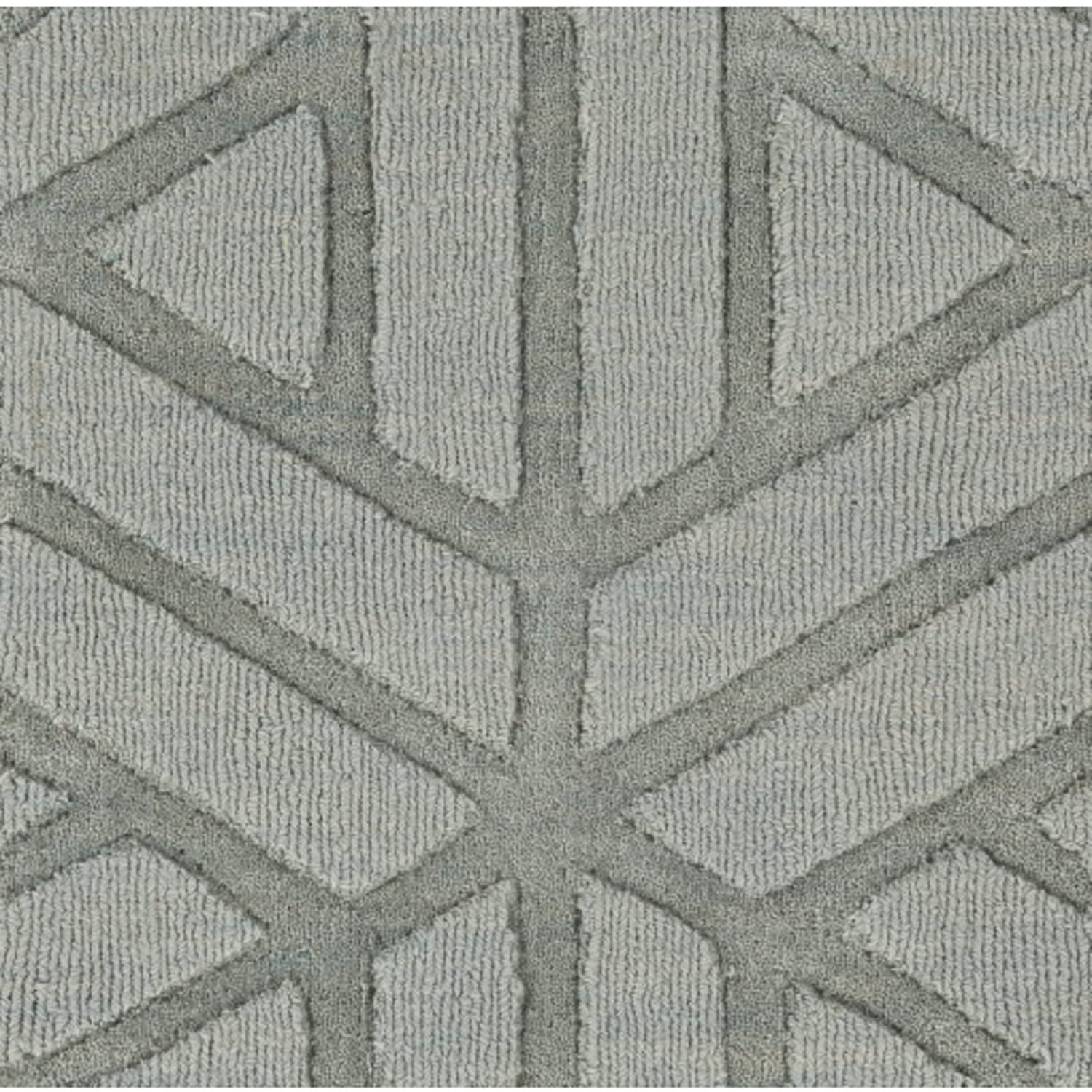 Grey Cut-Loop Hand-Tufted Wool Rug