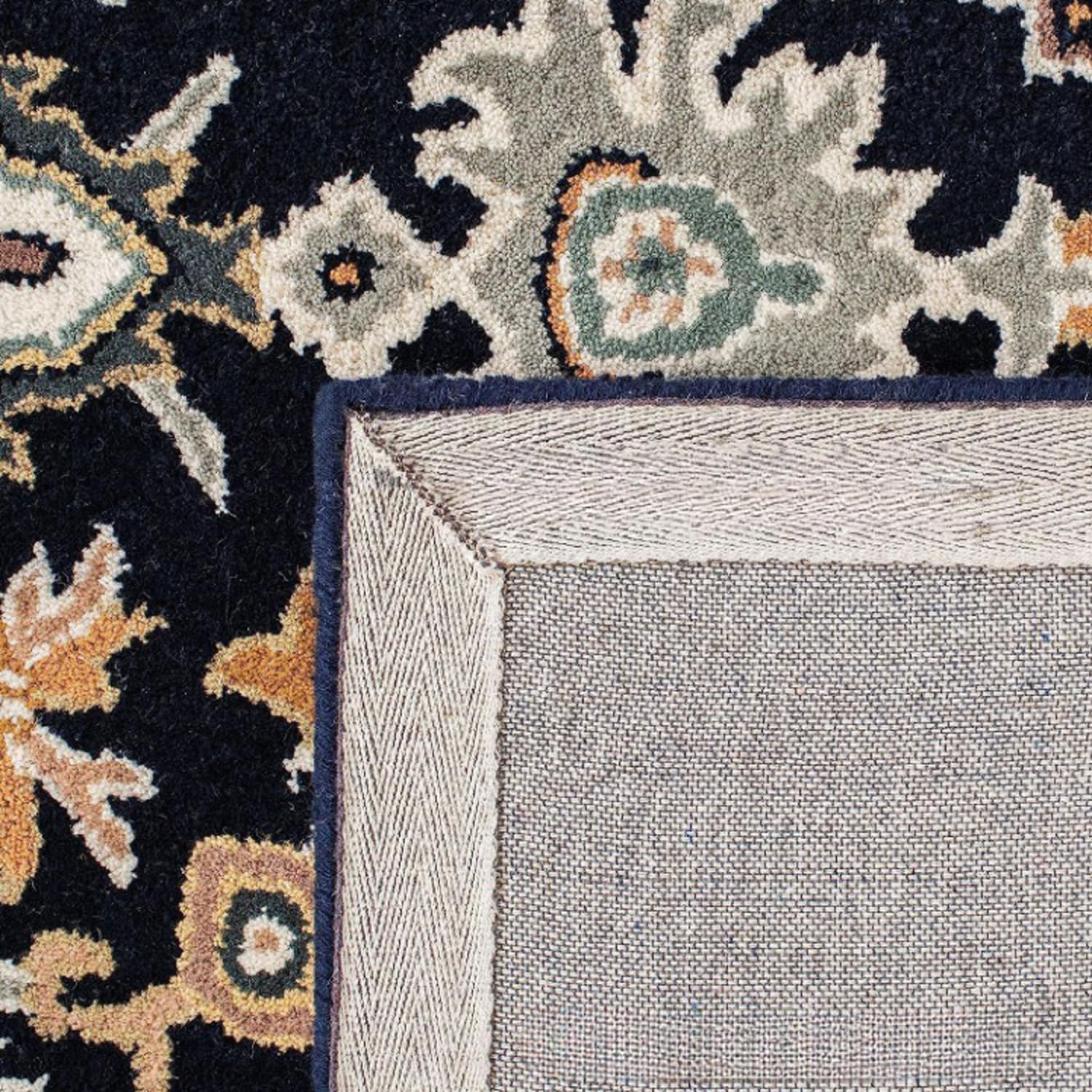 Black Persian Heriz Area Rug