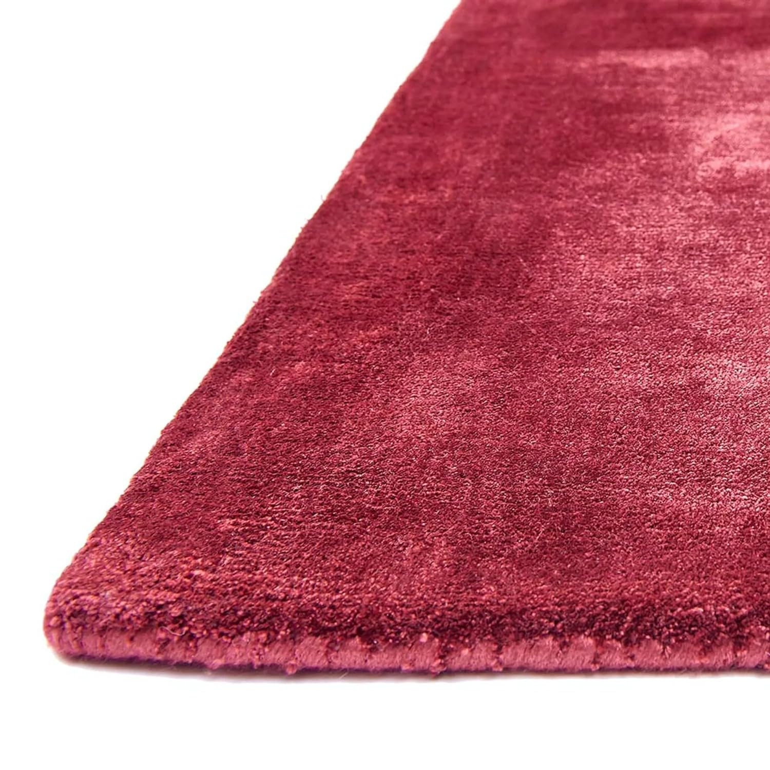 Maroon Cloud Woven Viscose Silk Hand-Tufted Rug