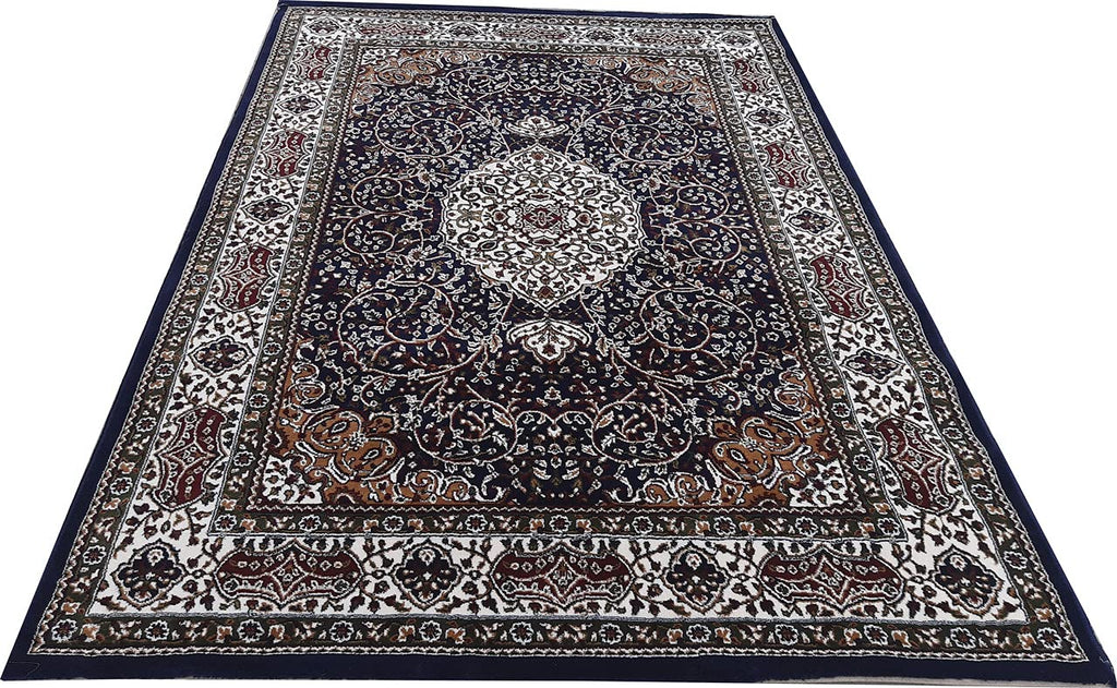 Black Color Kashmiri Persian Design Area Rug