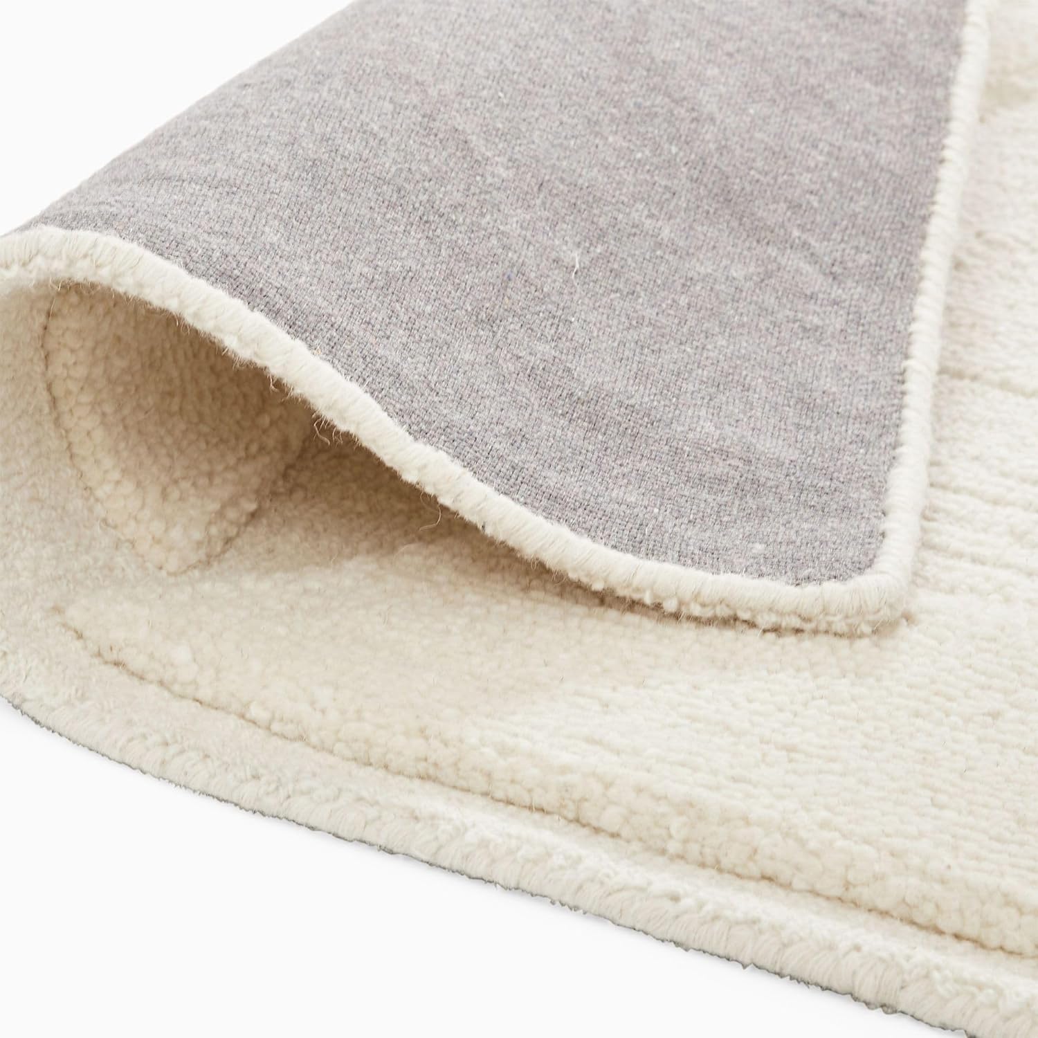 Ivory Cut-Loop Hand-Tufted Wool Rug