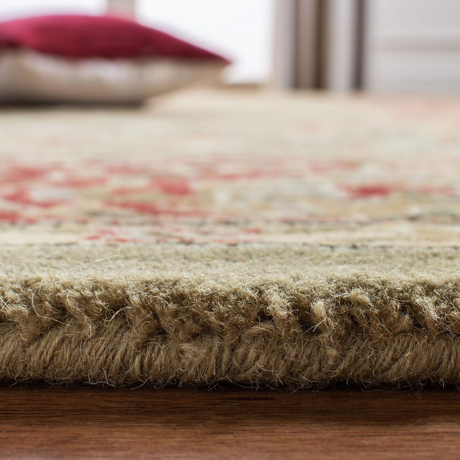 Golden Green Color Elegant Persian Vintage Carpet