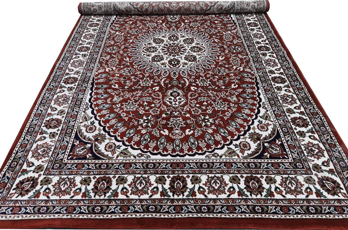 Maroon Color Kashmiri Persian Design Area Rug