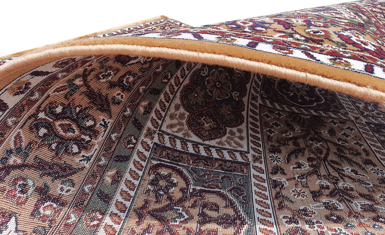 Gold Color Kashmiri Persian Design Area Rug