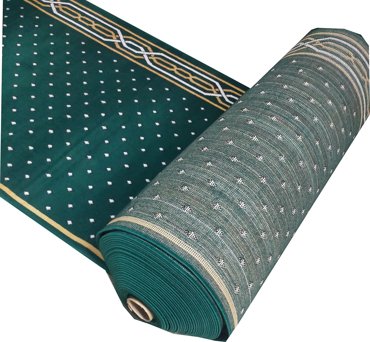 Green Janamaz Roll – Premium Masjid Carpet | Mosque Prayer Mat & Janamaz Rug
