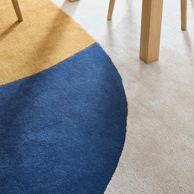 Multicolor Oval Hand-Tufted Irregular Rug