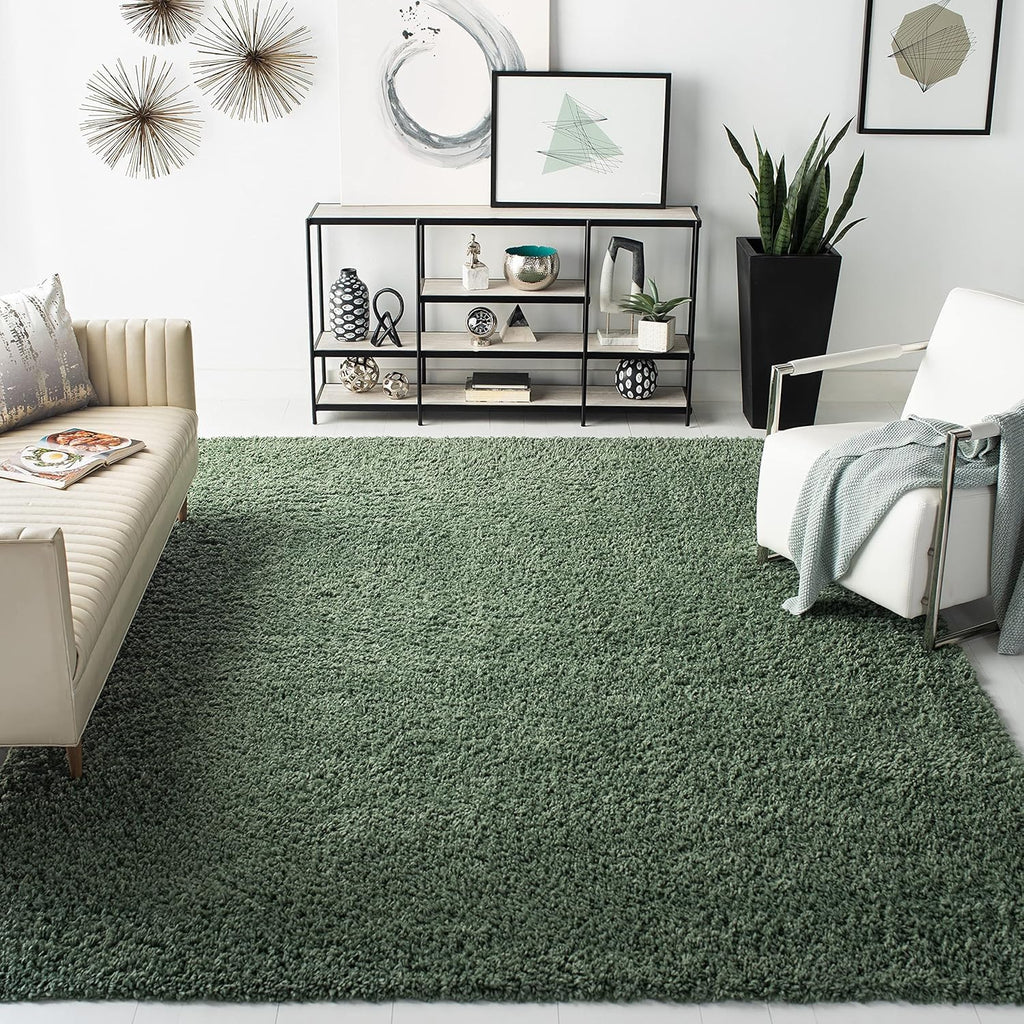 Green Handmade Shaggy Carpet – Ultra Soft Area Rug for Living Room & Bedroom