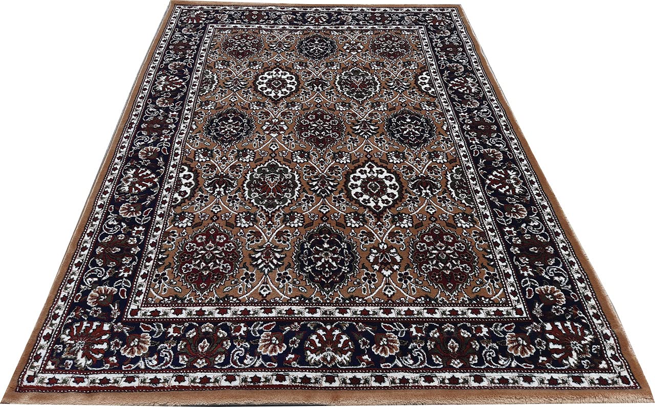 Gold Color Kashmiri Persian Design Area Rug