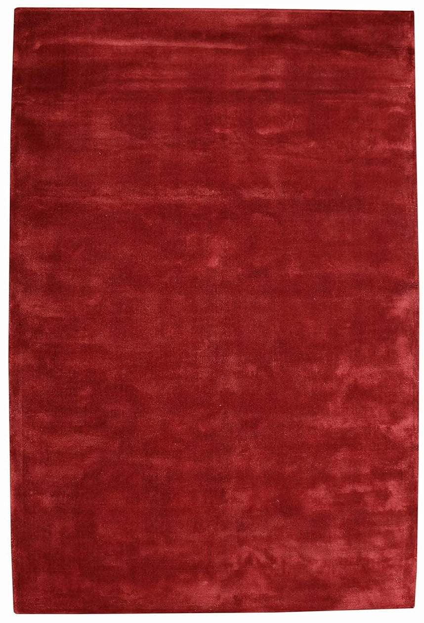 Red Aura Flow Viscose Silk Hand-Tufted Rug