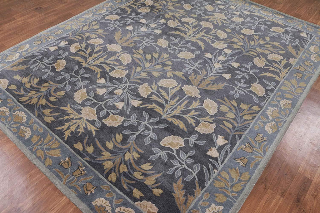 Grey Handmade Foliage Persian Carpet