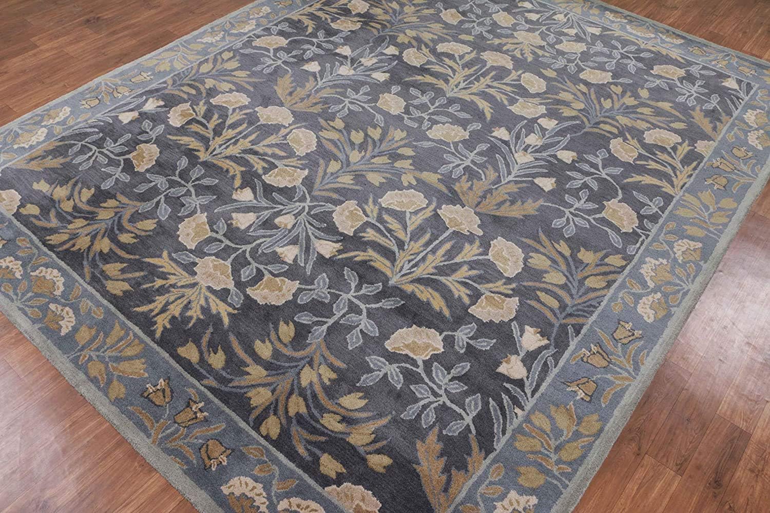 Grey Handmade Foliage Persian Carpet