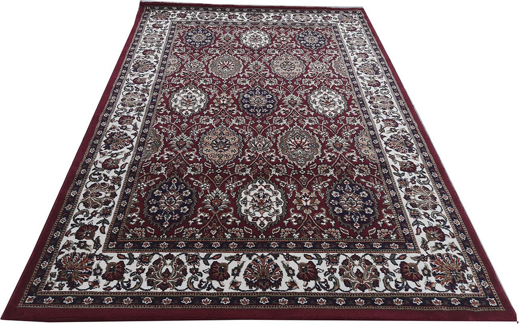 Maroon Color Kashmiri Persian Design Area Rug