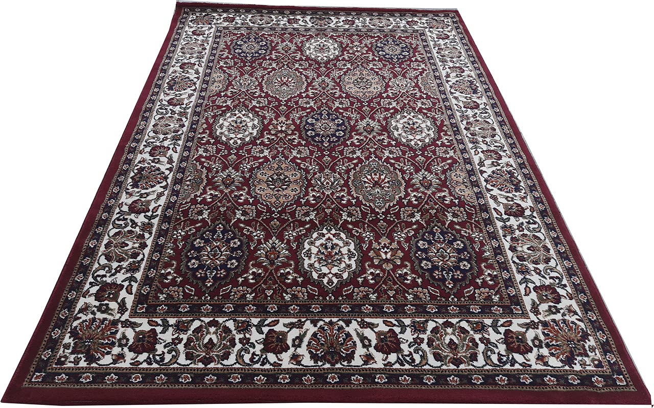 Maroon Color Kashmiri Persian Design Area Rug
