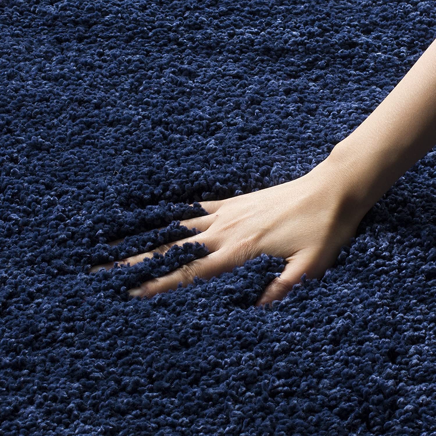 Navy Blue Handmade Shaggy Carpet – Ultra Soft Area Rug for Living Room & Bedroom