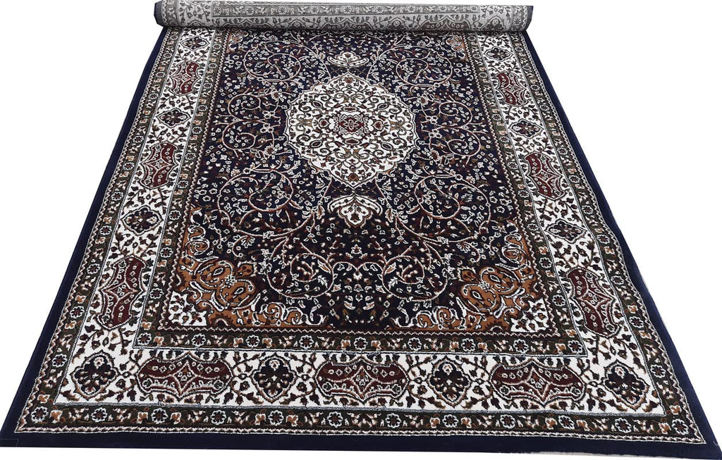 Black Color Kashmiri Persian Design Area Rug