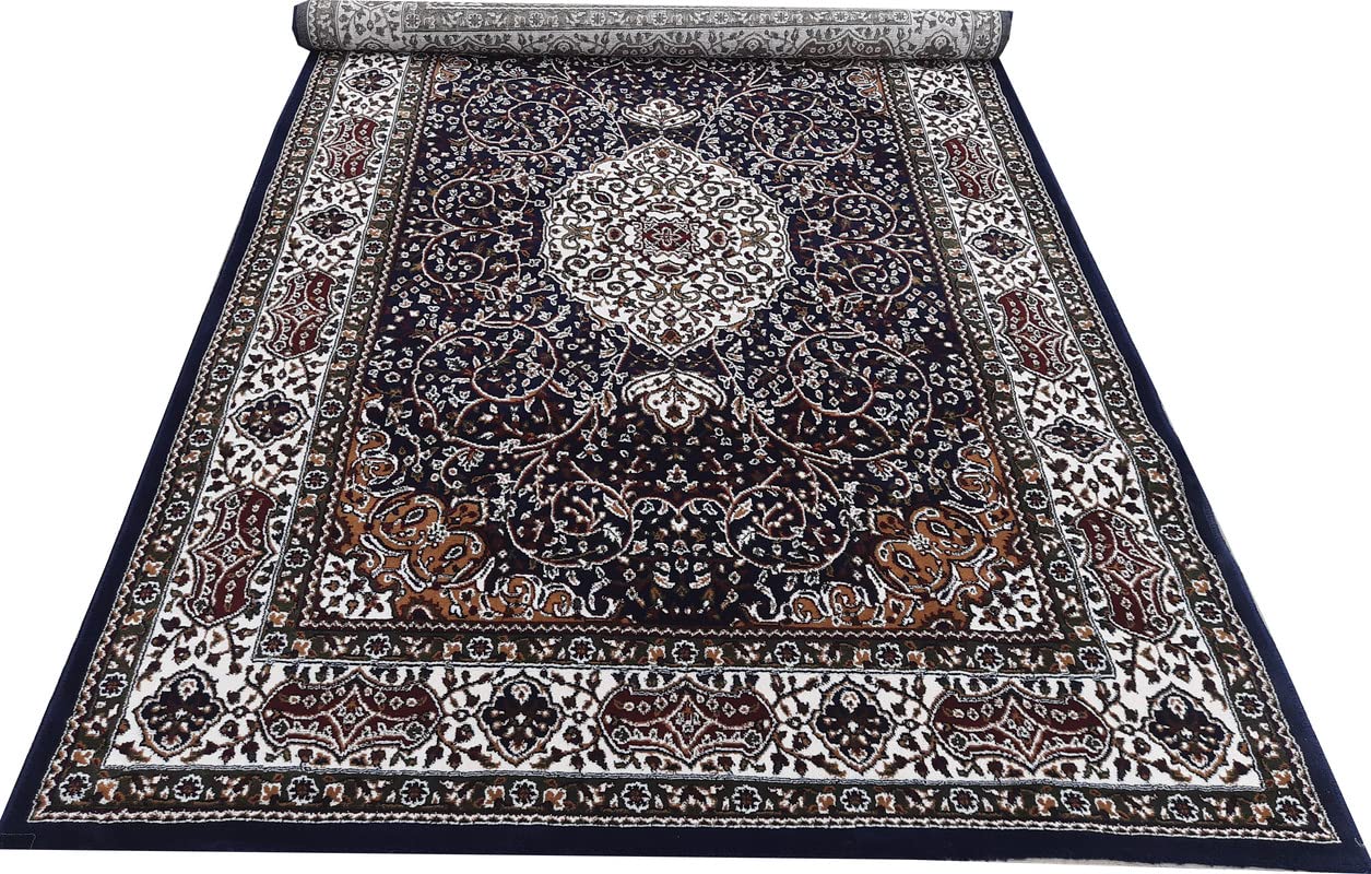 Black Color Kashmiri Persian Design Area Rug
