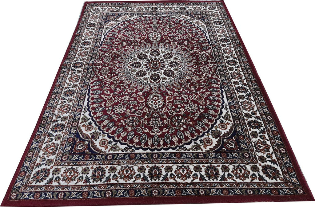 Maroon Color Kashmiri Persian Design Area Rug