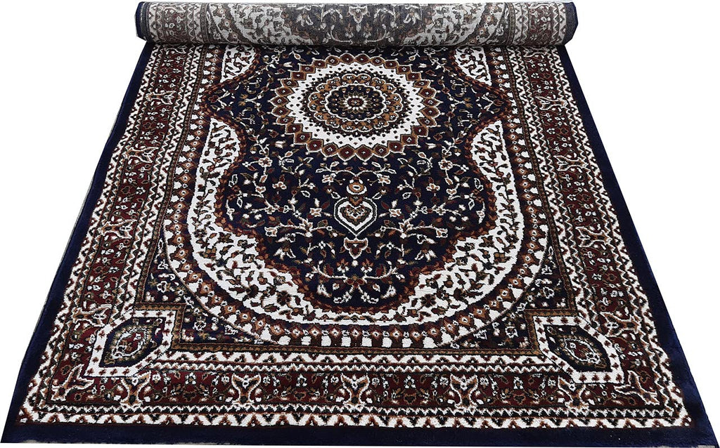 Blue Color Kashmiri Persian Design Area Rug