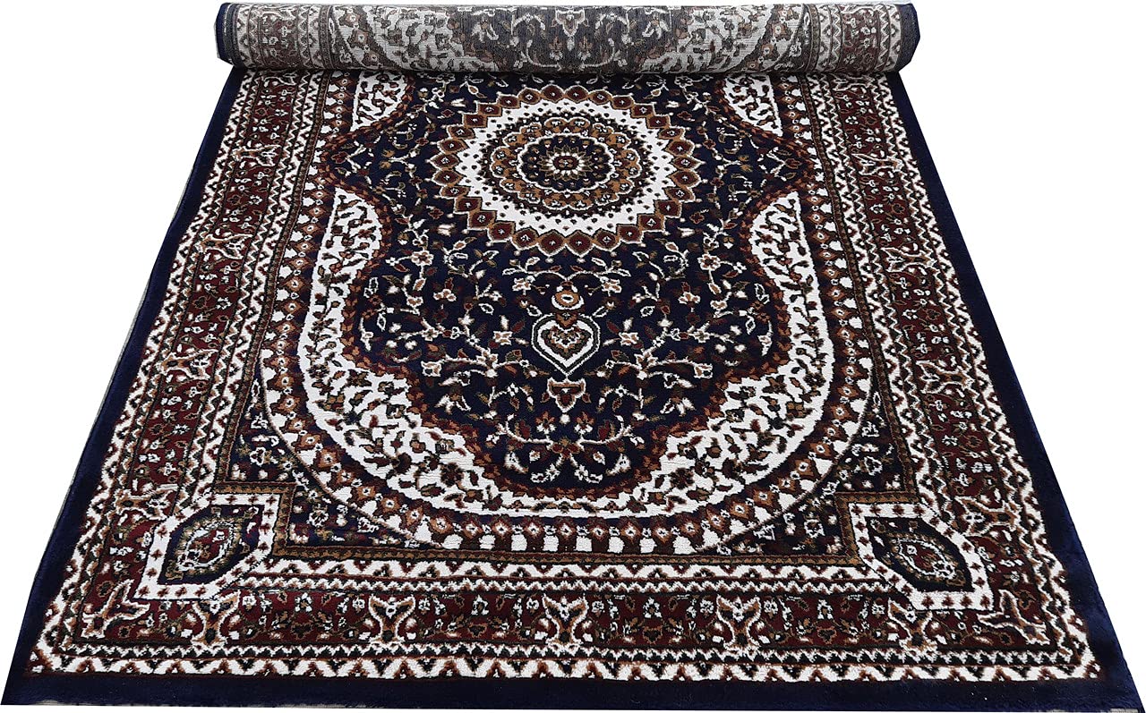 Blue Color Kashmiri Persian Design Area Rug