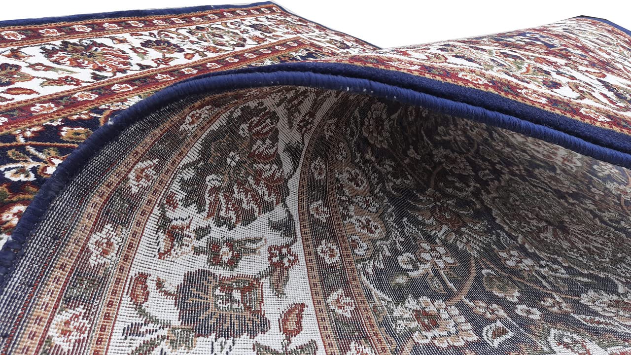 Blue Color Kashmiri Persian Design Area Rug