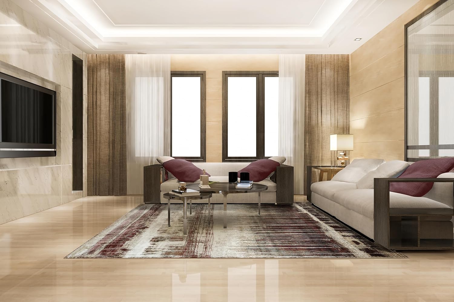 Premium Acrylic Wool Modern Abstract Area Rug – Durable & Soft