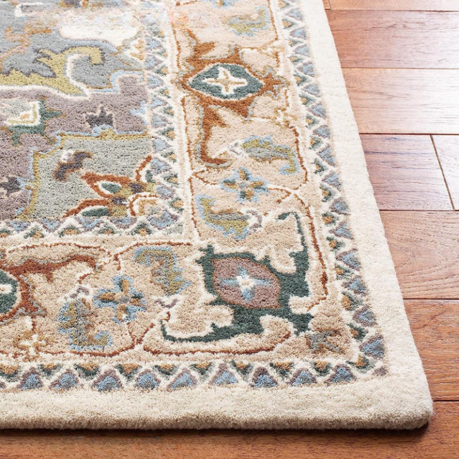 White Persian Heriz Area Rug