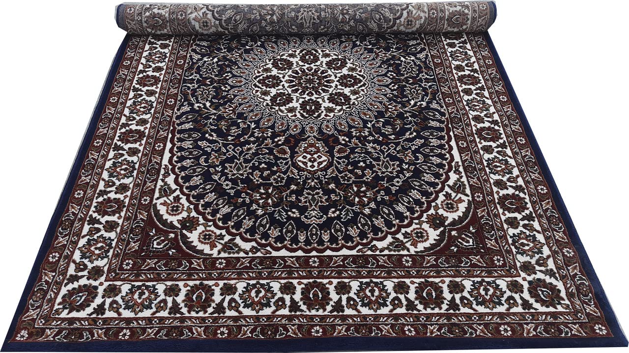 Blue Color Kashmiri Persian Design Area Rug