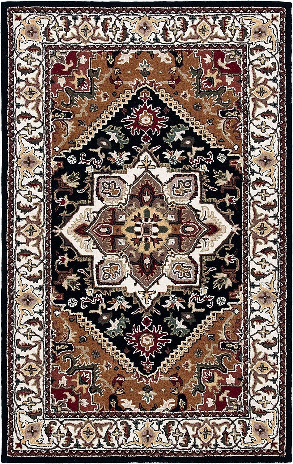 Black Persian Heriz Area Rug