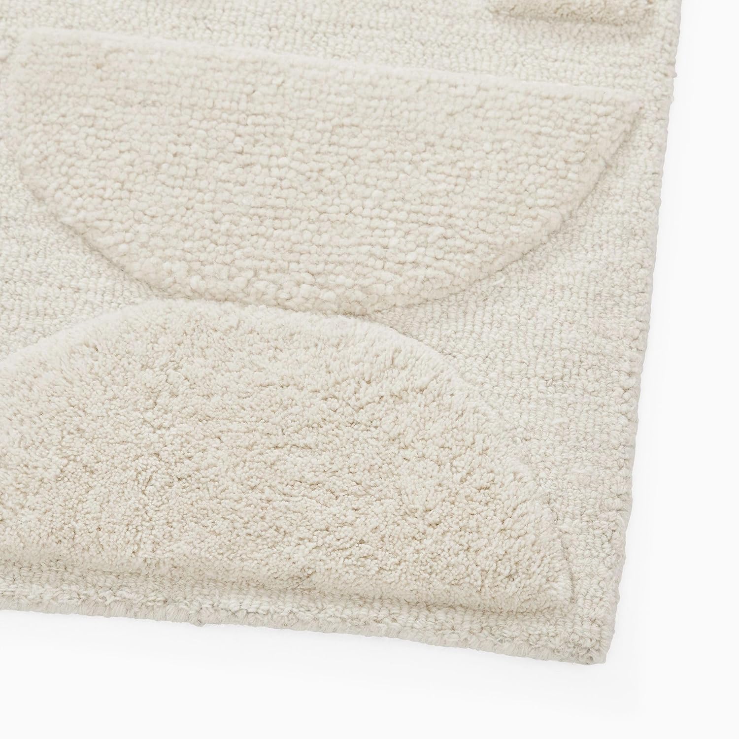 Ivory Cut-Loop Hand-Tufted Wool Rug