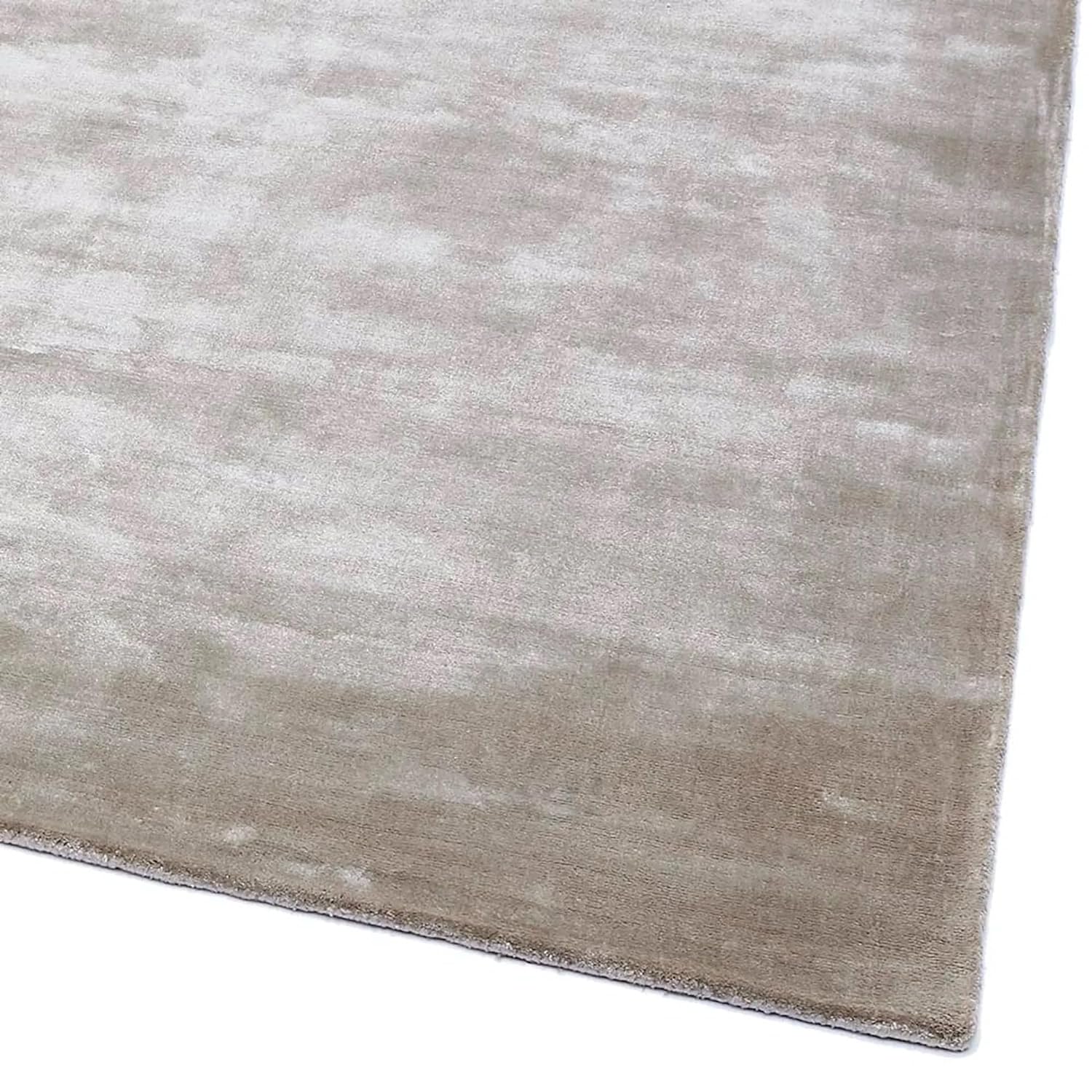Beige Velvet Mirage Viscose Silk Hand-Tufted Rug