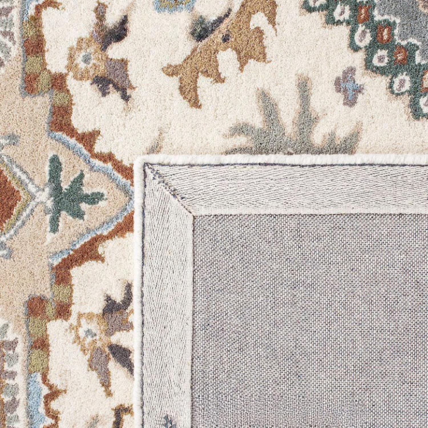 White Persian Heriz Area Rug