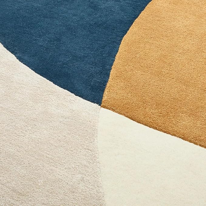 Multicolor Oval Hand-Tufted Irregular Rug