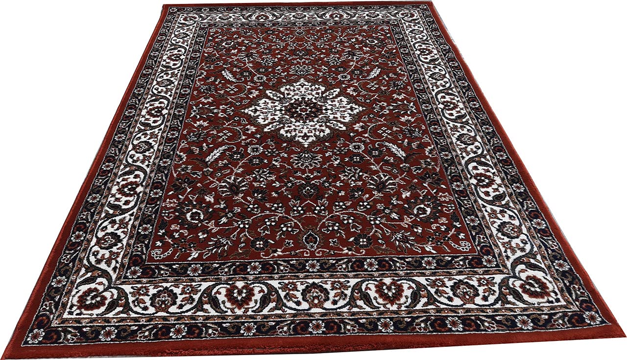 Maroon Color Kashmiri Persian Design Area Rug