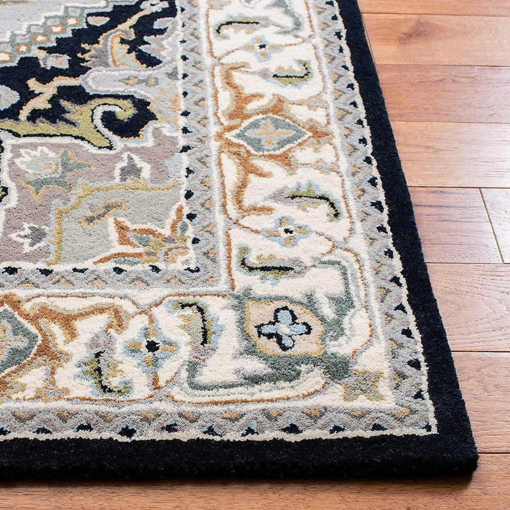 Black Persian Heriz Area Rug