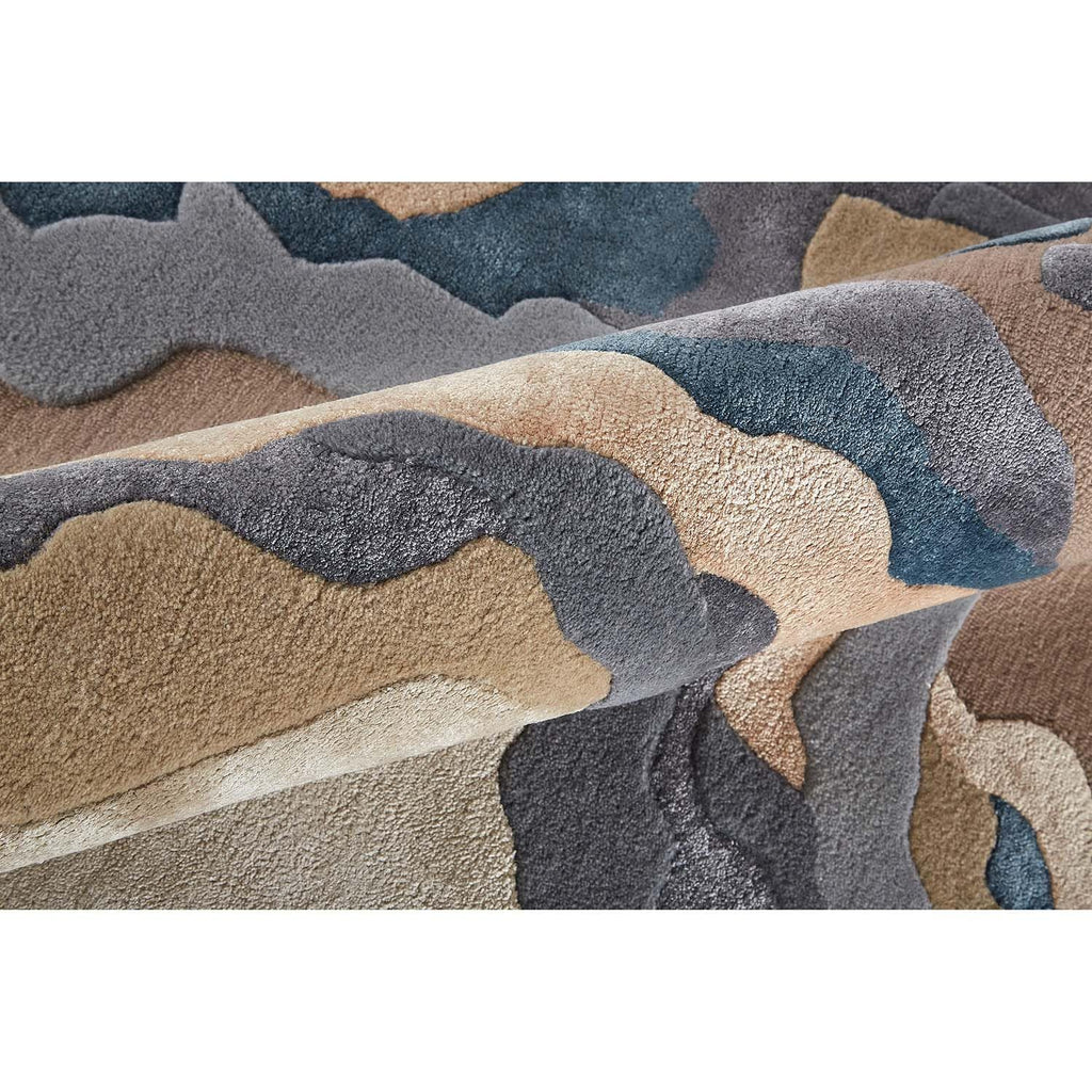 Multicolor Viscose Silk & Wool Hand-Tufted Rug