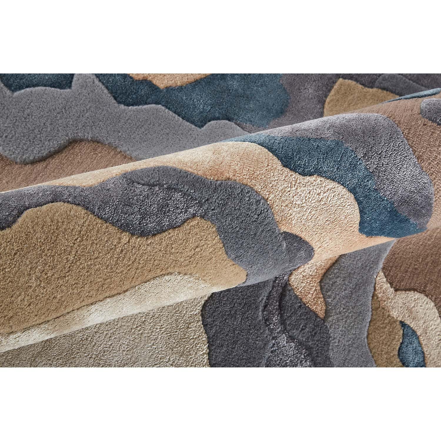 Multicolor Viscose Silk & Wool Hand-Tufted Rug