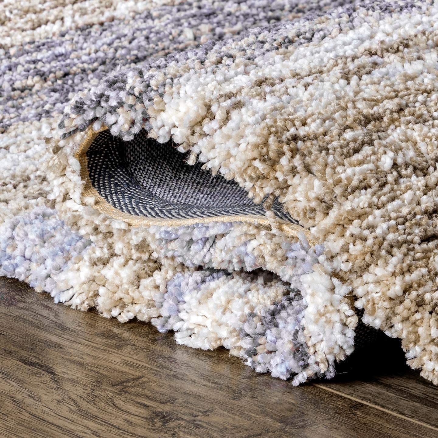 Beige Handmade Ombre Microfibre Carpet – Soft Area Rug for Living Room, Bedroom & Hall