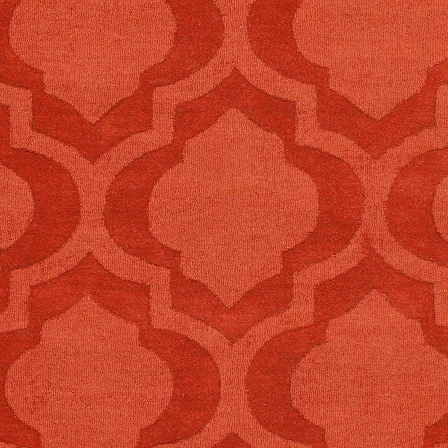 Rust Moraccan Cut-Loop Hand-Tufted Wool Rug