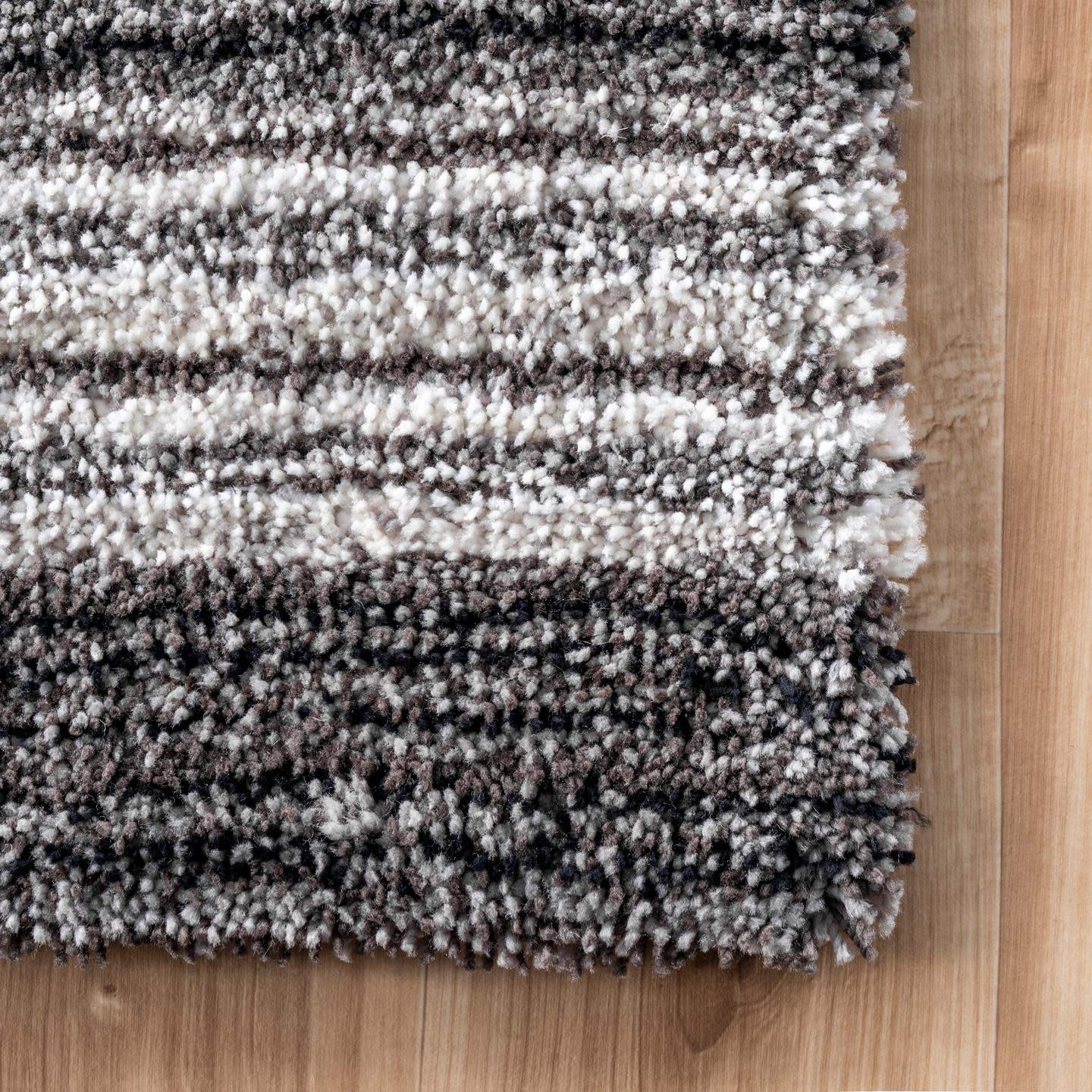 Grey Handmade Ombre Microfibre Carpet – Soft Area Rug for Living Room, Bedroom & Hall