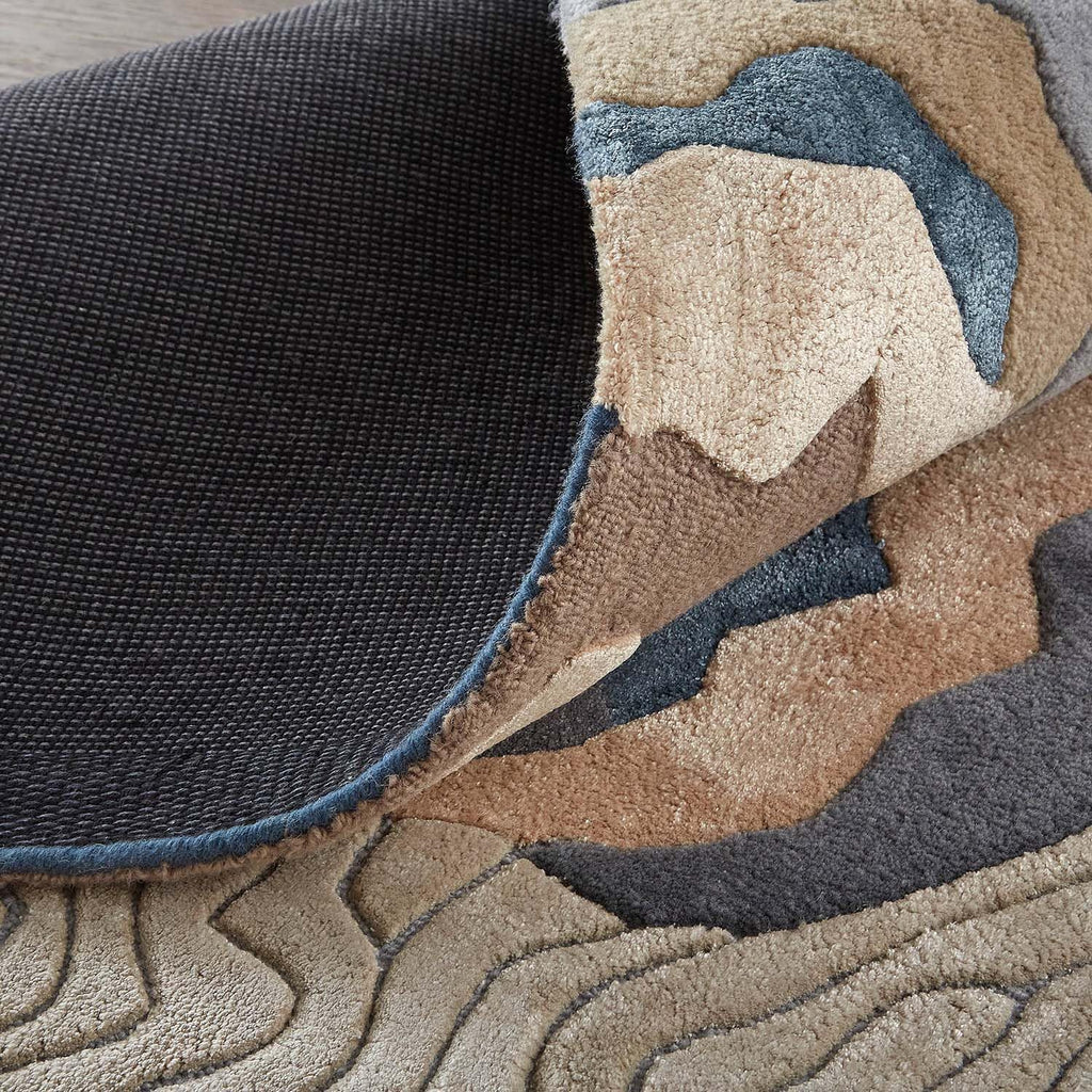 Multicolor Viscose Silk & Wool Hand-Tufted Rug