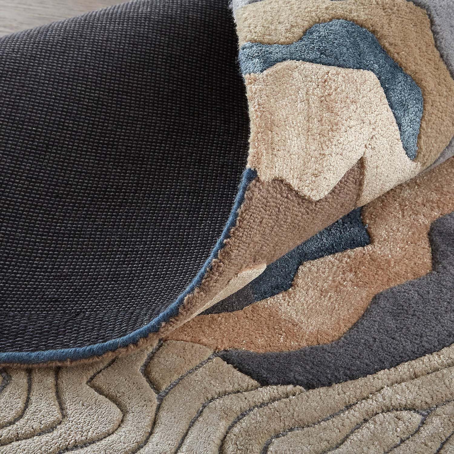 Multicolor Viscose Silk & Wool Hand-Tufted Rug