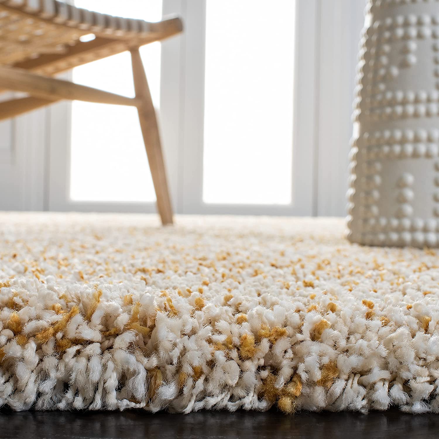 Yellow Ivory Handmade Ombre Microfibre Carpet – Soft Area Rug for Living Room, Bedroom & Hall