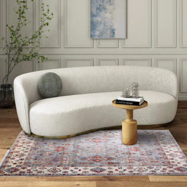 Grey Oushak Hand-Knotted Wool Rug