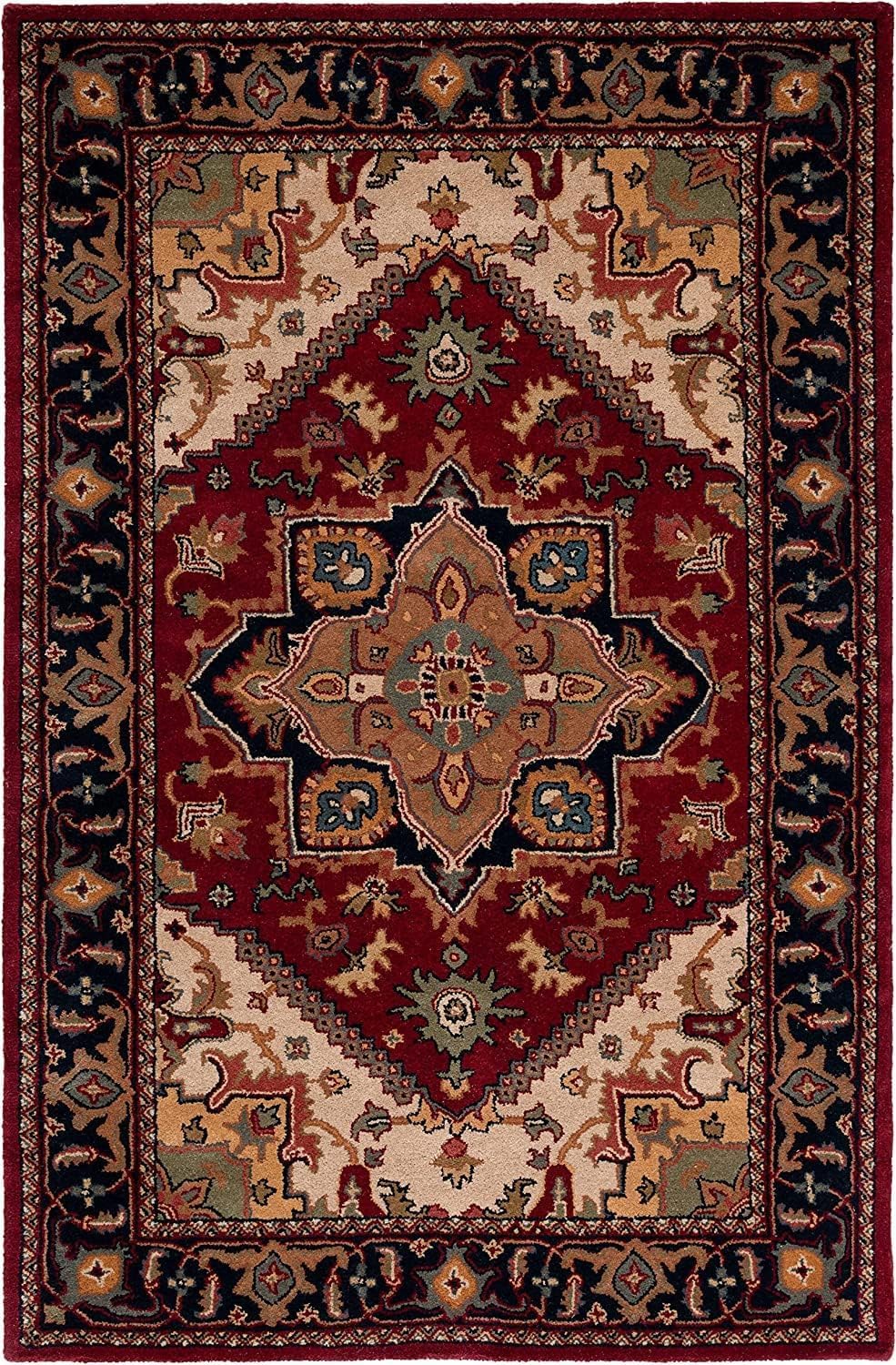 Maroon Persian Heriz Area Rug