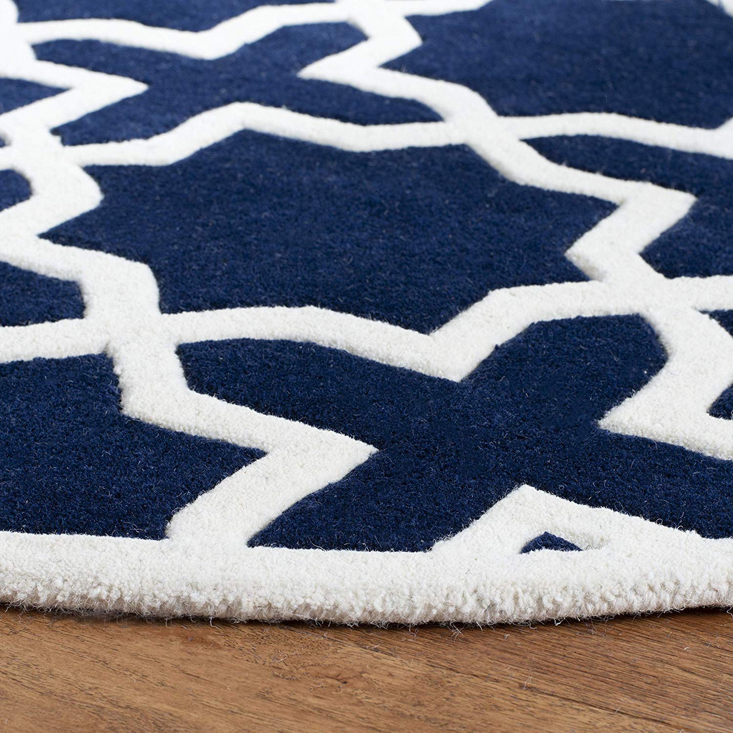Blue Hand Tufted Round Rug – Premium Carpet for Modern Homes
