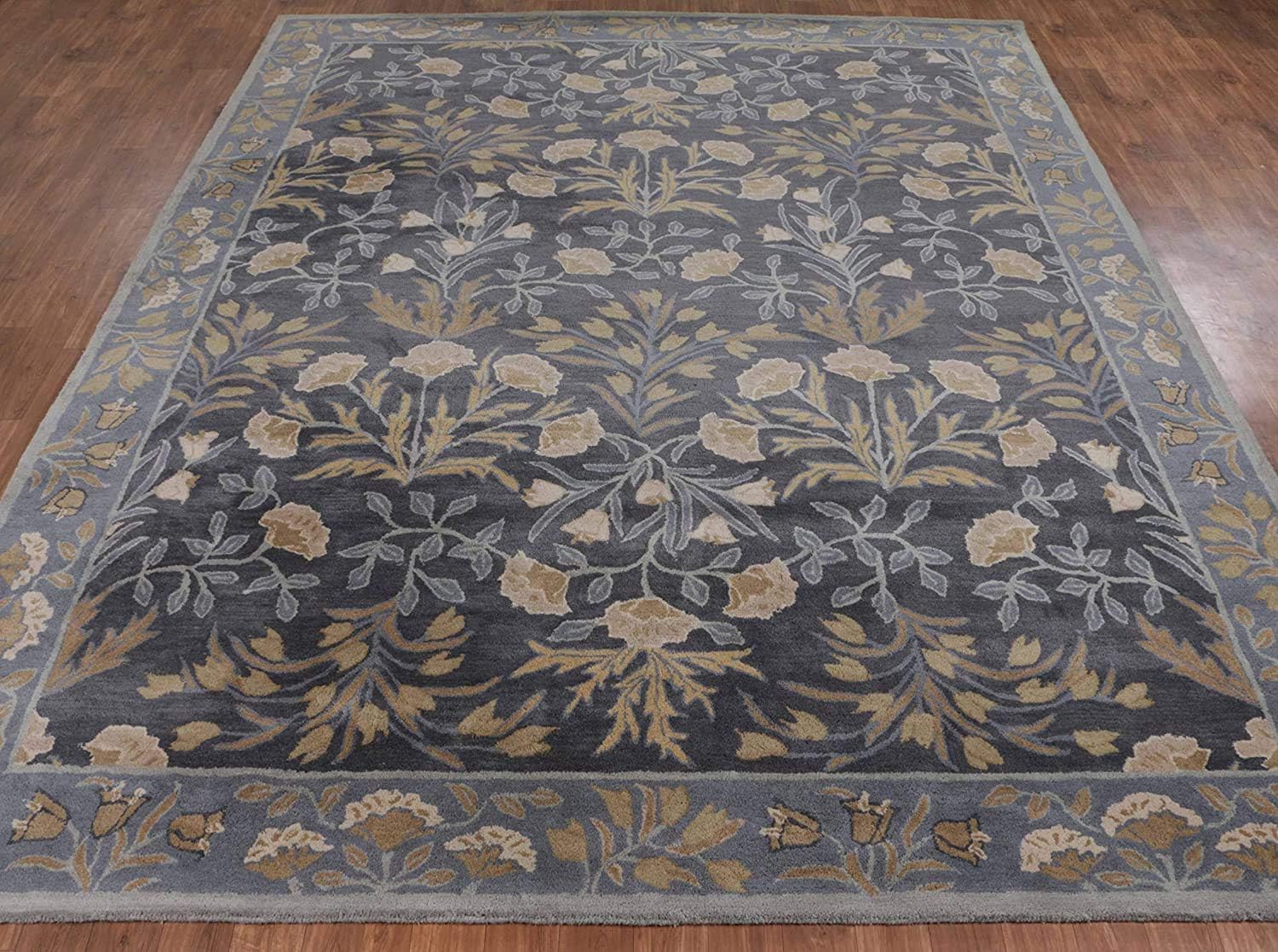 Grey Handmade Foliage Persian Carpet