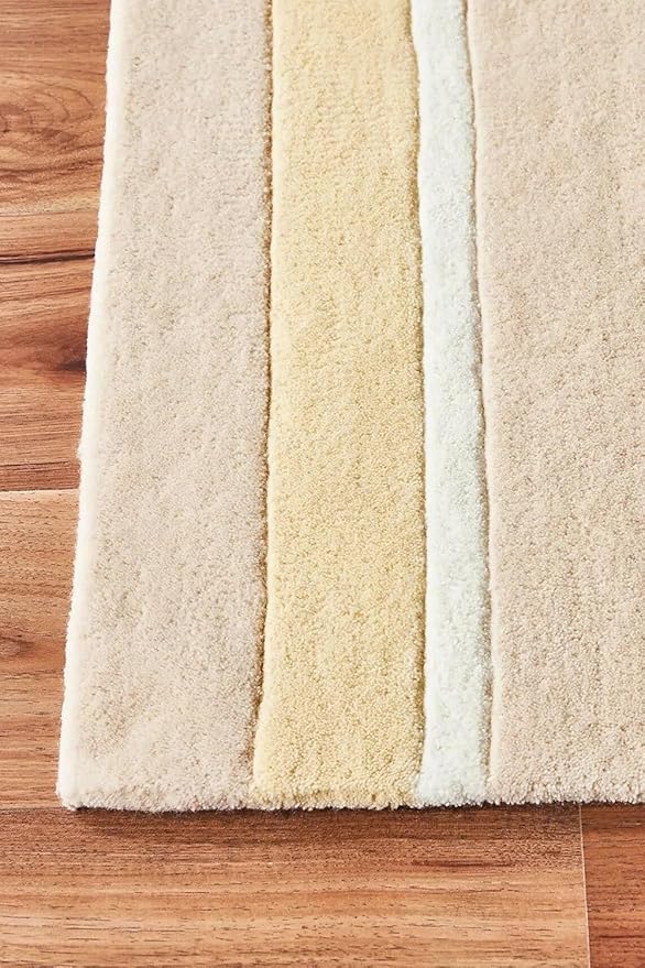 Beige Hand-Tufted Irregular Rug